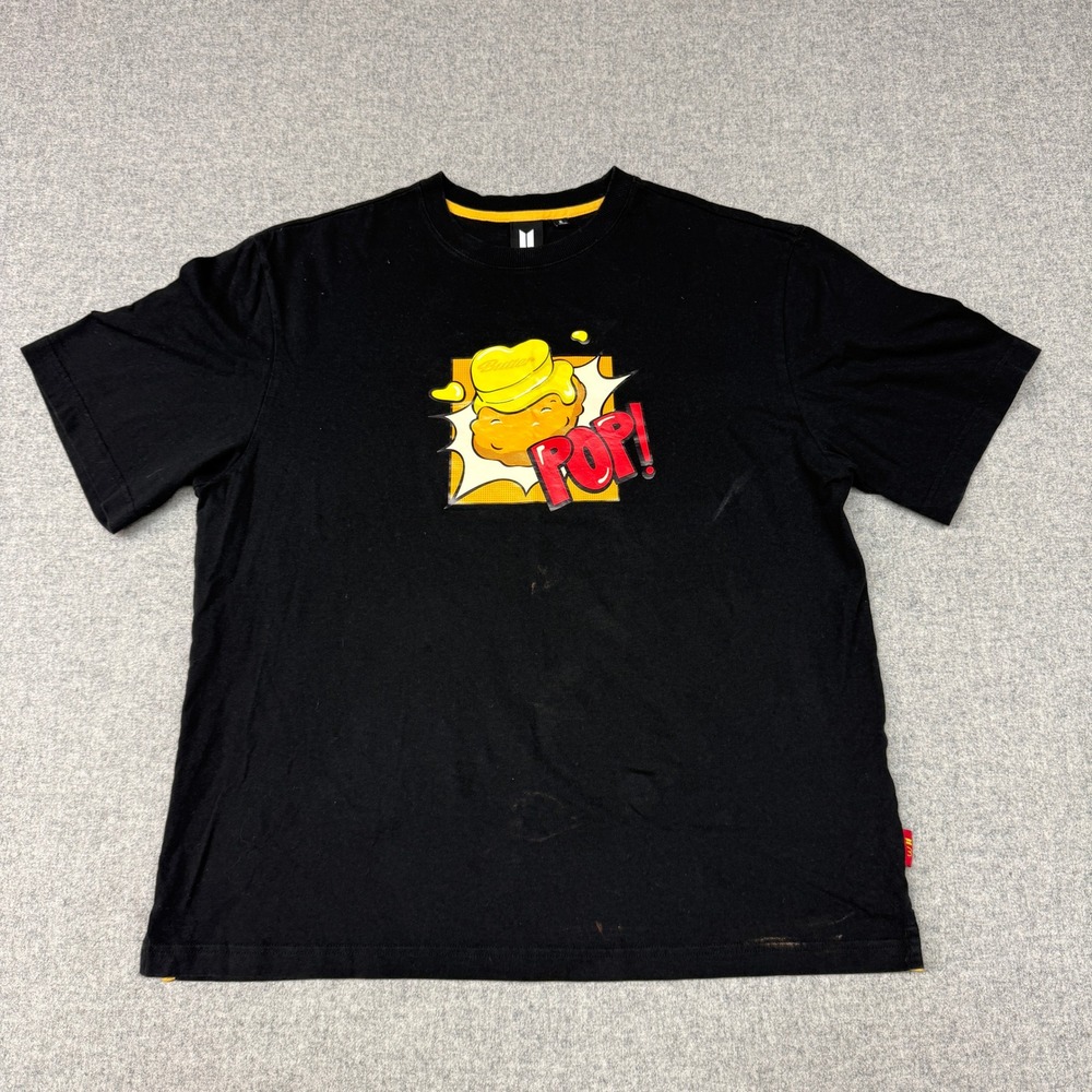 BTS x McDonald's Graphic T-Shirt XL Black Cotton Pop Art Butter K-Pop Merch Tee